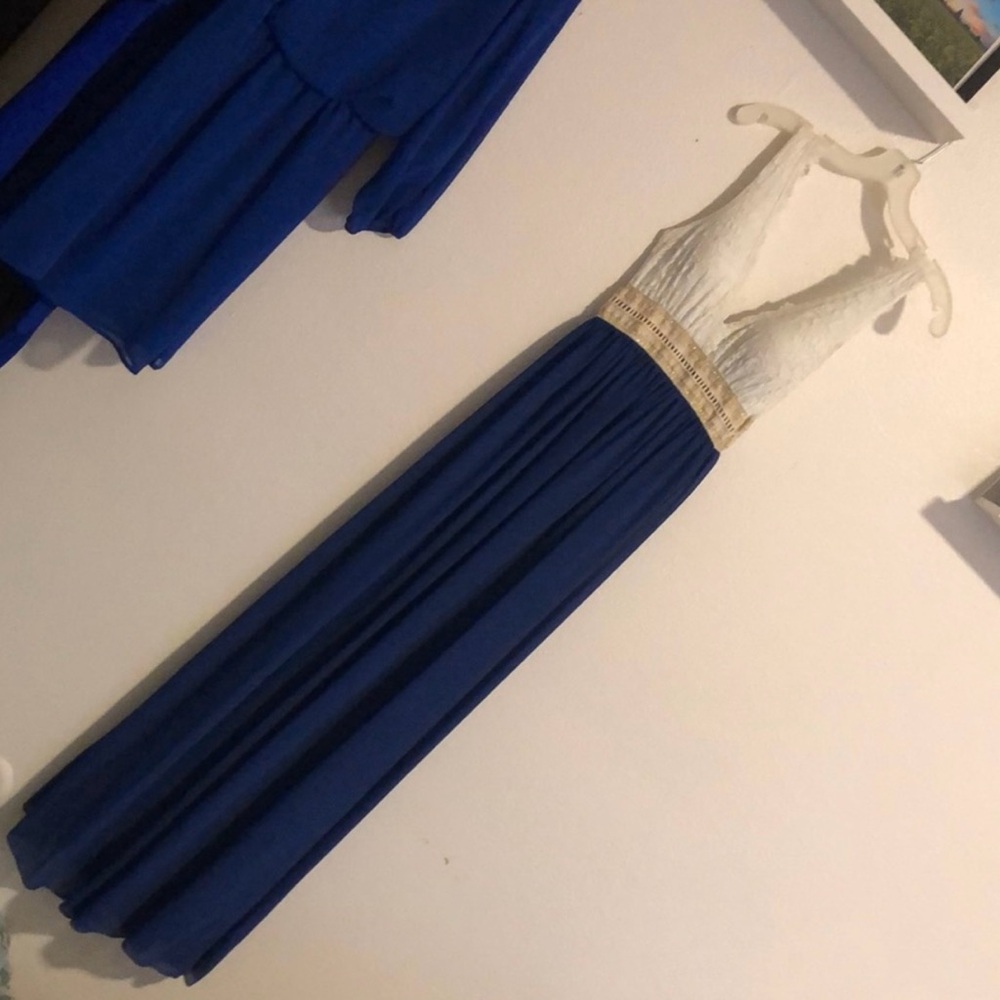 Elegant Blue and White Maxi Dress from Greece 🇬🇷